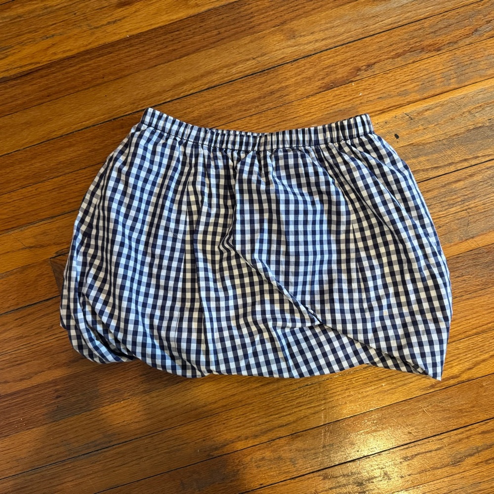 J. Crew Navy and White Checkered Skirt